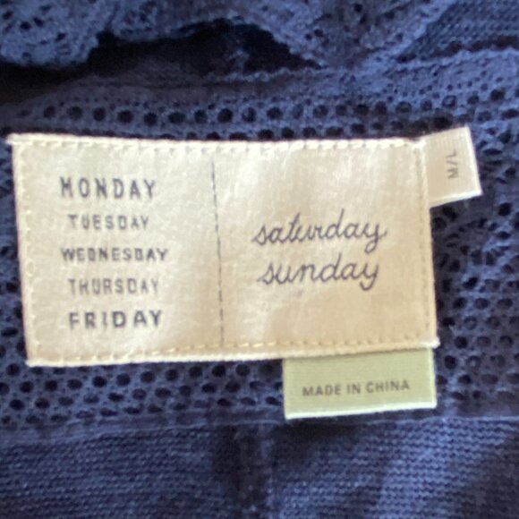 Saturday Sunday Anthropologie Linen Shrug Cardigan Aztec Coastal Oversized-M/L - Picture 10 of 14